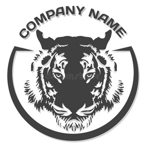 虎头轮廓,矢量照片