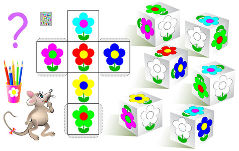 逻辑谜题。需要绘制模式骰子上的白花