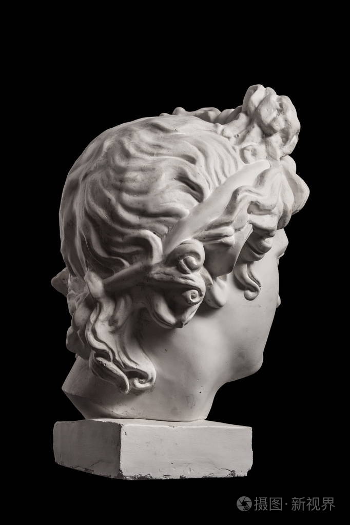 阿波罗的头部的石膏雕像