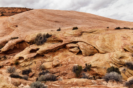 特写的岩石形成沙漠的南部内华达州，美国