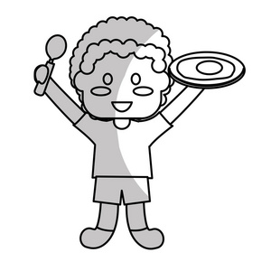 快乐的孩子健康饮食相关的图标图像
