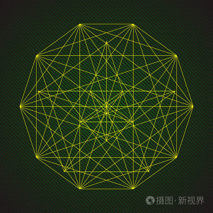 神秘的几何形状抽象矢量球抽象的几何图示