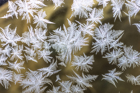 在玻璃上的雪花