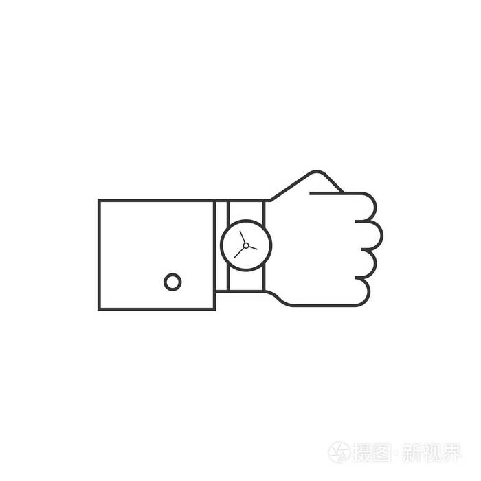 手与手表线图标插画-正版商用图片0ws792-摄图新视界