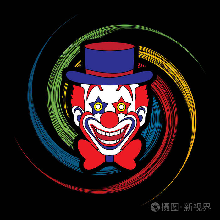 小丑头,微笑的脸图形矢量插画-正版商用图片0ws7hm-摄图新视界