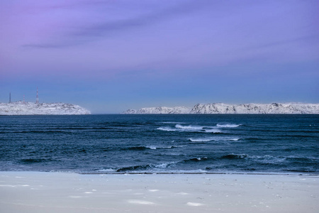 Teriberka，摩尔曼斯克地区，俄罗斯巴伦支海的雪海岸