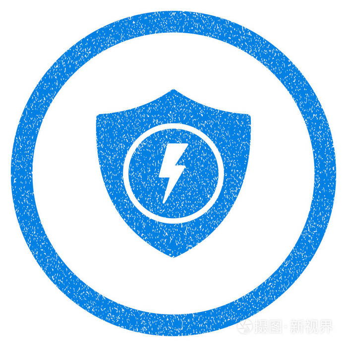 电动警卫圆形的图标橡皮戳