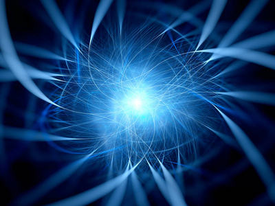 科技枢纽蓝色发光多维枢纽的空间照片