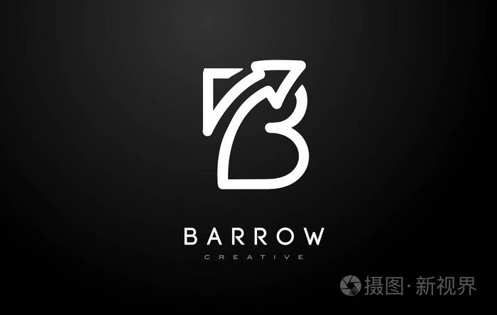 b标志箭头b字母图标设计矢量