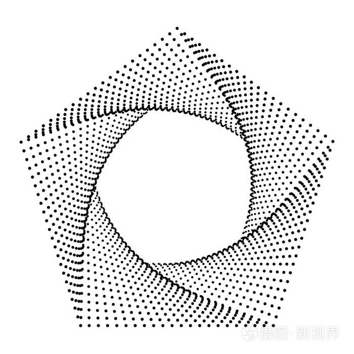 五角大楼抽象的点, 新潮美术几何框架,现代形状 3d