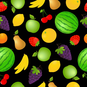 无缝的水果和蔬菜背景