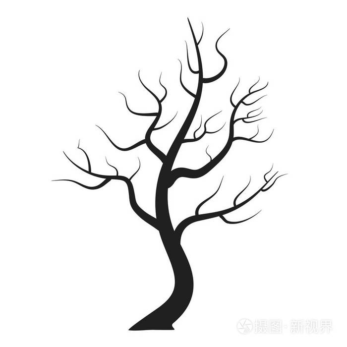 树孤立的轮廓图插画-正版商用图片0wt0lx-摄图新视界