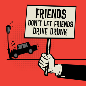 海报中手文本的朋友不要让朋友酒后驾车
