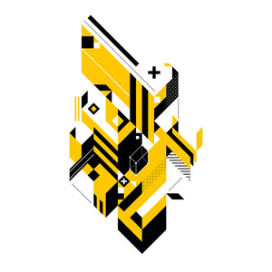 抽象的构成的复杂的几何形状.现代艺术和涂鸦风格.