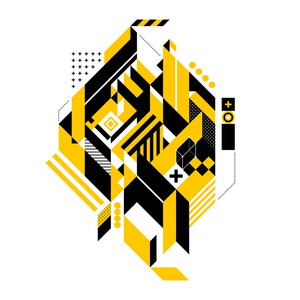 抽象的构成的复杂的几何形状.现代艺术和涂鸦风格.