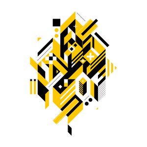 抽象的构成的复杂的几何形状.现代艺术和涂鸦风格.