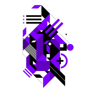 抽象的构成的复杂的几何形状.现代艺术和涂鸦风格.