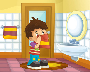 儿童洗脸图片