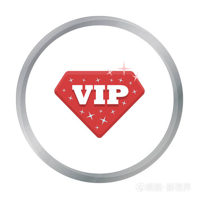 vip 图标在白色背景上孤立的卡通风格.标签符号股票矢量图