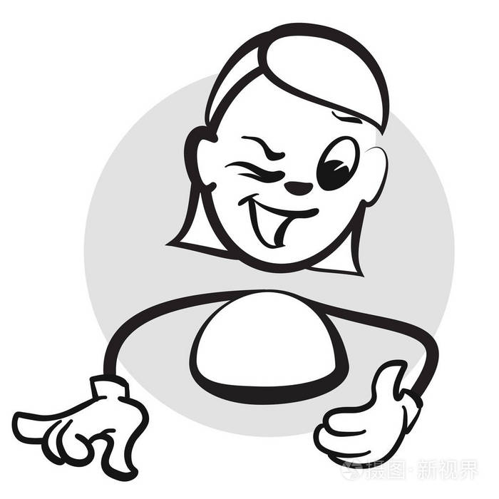 简笔图系列情感-女人眨眼插画-正版商用图片0wtagm-摄图新视界