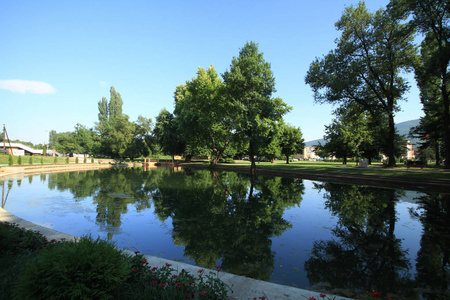湖在公园里的夏天