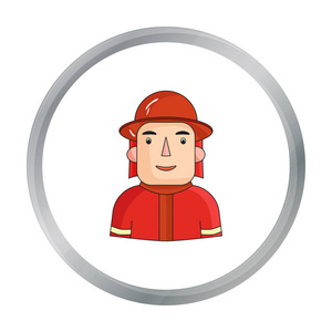 消防员在白色背景上孤立的卡通风格的图标.