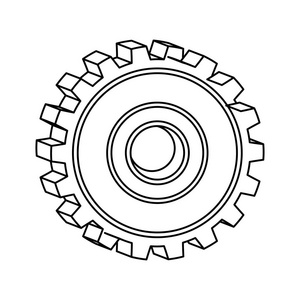 轮廓的齿轮图标
