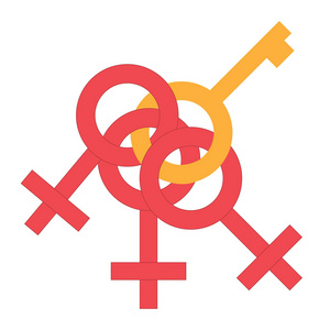 性别的男人和女人的连接的符号.男性和女性的抽象符号.矢量图照片
