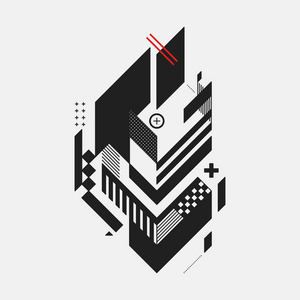 白色背景上的抽象的设计元素.几何现代艺术涂鸦风格照片