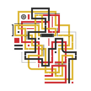 交叉的条纹和行抽象的构成与角的交叉线.现代艺术和涂鸦风格.