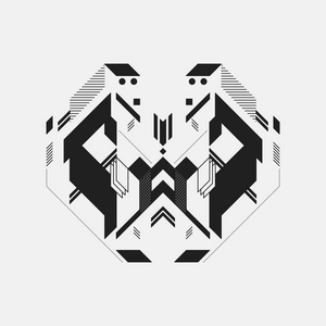 白色背景上的抽象的对称设计元素.几何的现代艺术风格照片