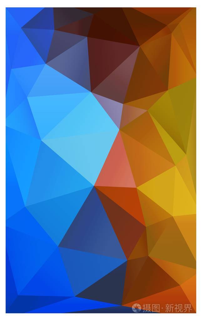 浅蓝色黄色 lowpoly 背景与副本空间.使用不透明蒙版