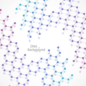 抽象的 Dna 背景。矢量图。美丽的螺旋分子的结构