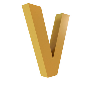 3d 黄金字母 V