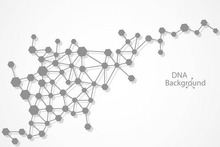 抽象的 Dna 背景。矢量图。美丽的螺旋分子的结构