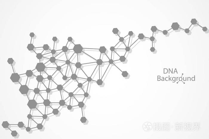 抽象的 Dna 背景。矢量图。美丽的螺旋分子的结构