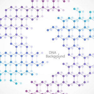 抽象的 Dna 背景。矢量图。美丽的螺旋分子的结构