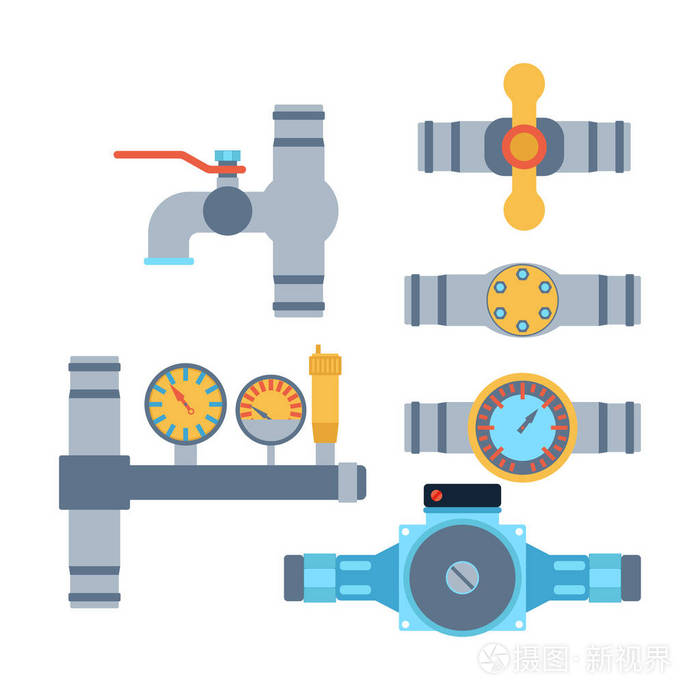 管道矢量图标分离