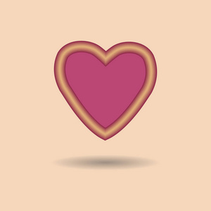红色和粉色的心。爱的象征。矢量图