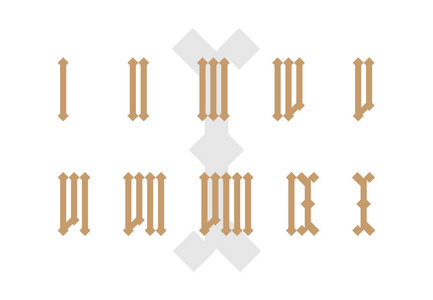 旧样式孤立罗马数字集图片