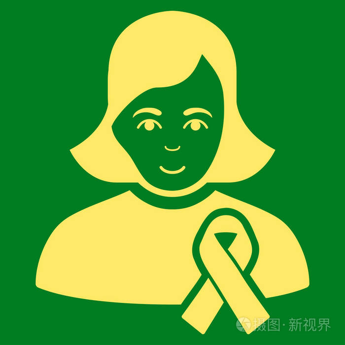 女孩与同情带状平面矢量图标