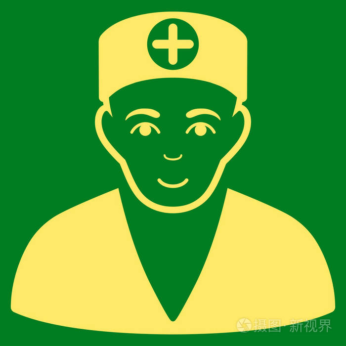 军医平面矢量图标