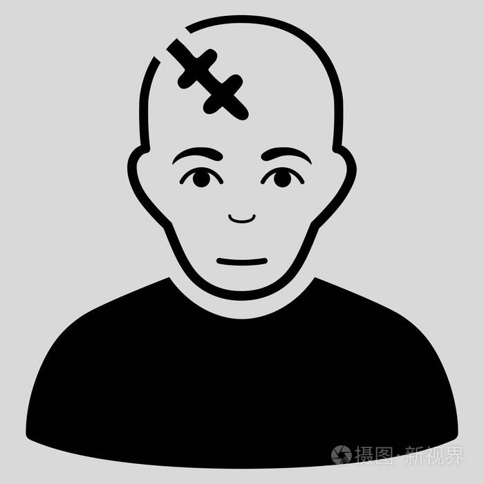 头部受伤平面矢量图标插画-正版商用图片0wuud9-摄图新视界