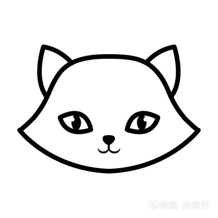 脸的猫品种动物哺乳动物大纲插画-正版商用图片0wuvrp-摄图新视界