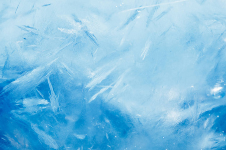 冰背景，蓝色冰冻的纹理