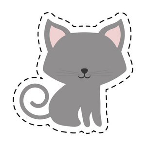 猫咪毛茸茸的可爱动物剪线图片