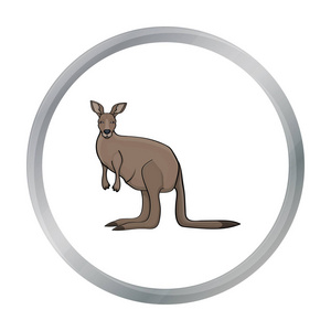 袋鼠在白色背景上孤立的卡通风格的图标。澳大利亚象征股票矢量图