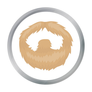 人的胡子在白色背景上孤立的卡通风格的图标。胡子象征股票矢量图