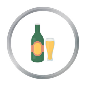 在白色背景上孤立的卡通风格的啤酒图标。酒精象征股票矢量图