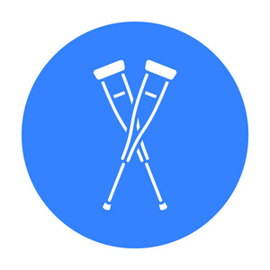 黑色的拐杖图标.从大的医疗, 保健黑色单药图标照片